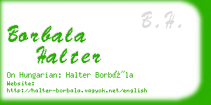 borbala halter business card